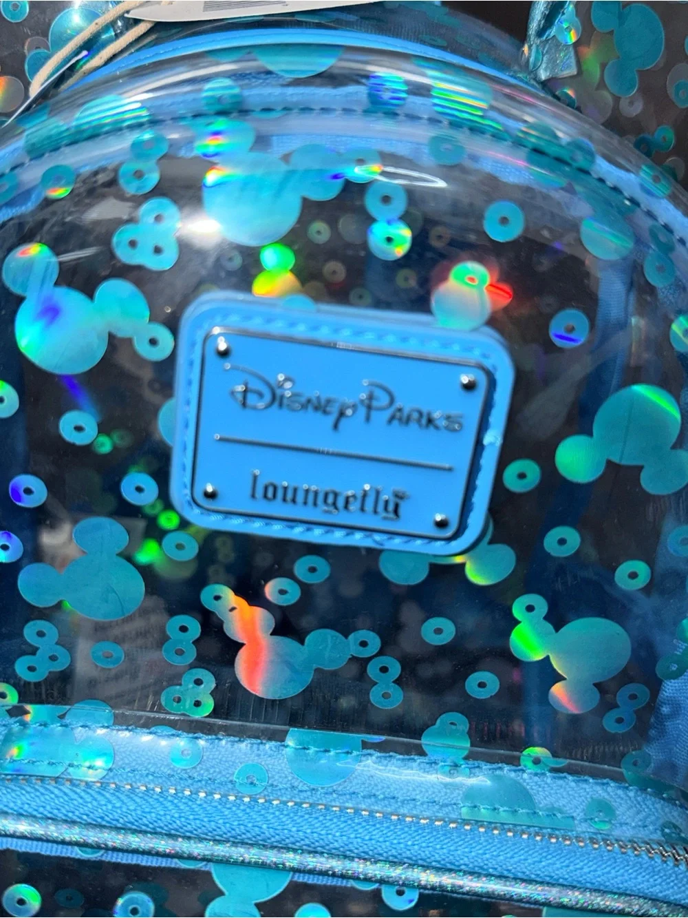 Loungefly Blue Holographic Mickey Ear Mini Backpack